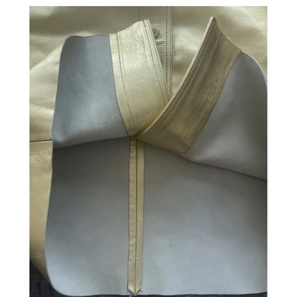 SANDRO Gold Metallic Snap Button Front Skirt - Picture 8 of 8